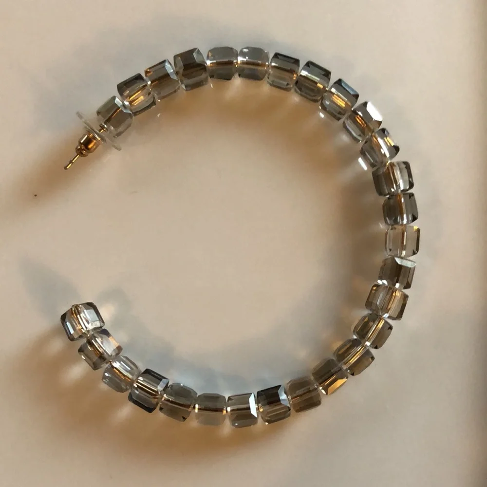 Smokey colored hoop earrings